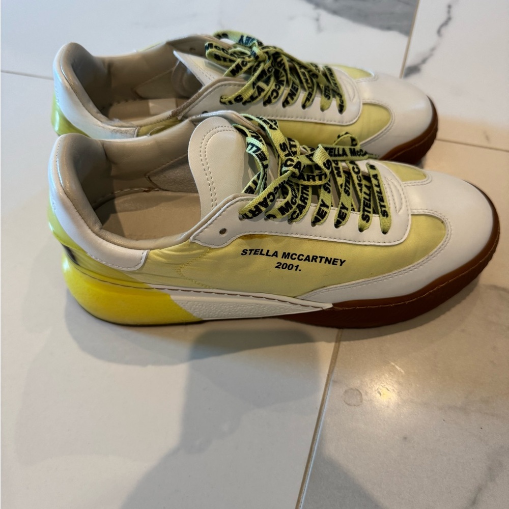 Stella McCartney Lemon and White Athletic Shoes